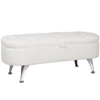 TRUHENBANK Teddysamtoptik - Weiß, Kunststoff (47/46.5/114cm) - HOMCOM