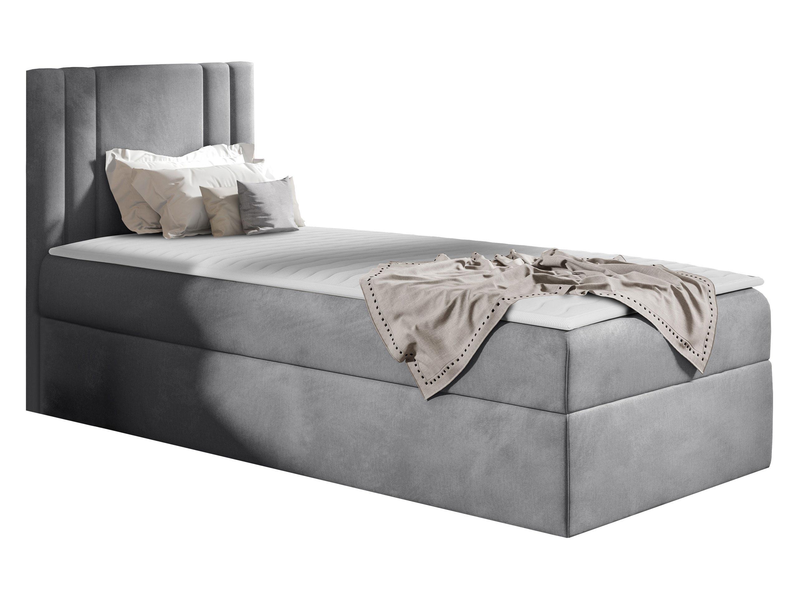 BOXBETT Carmen Mini, Seite zum Öffnen des Bettkastens: Links - H3 - Silberfarben, Holz (90/200cm) - MIRJAN24