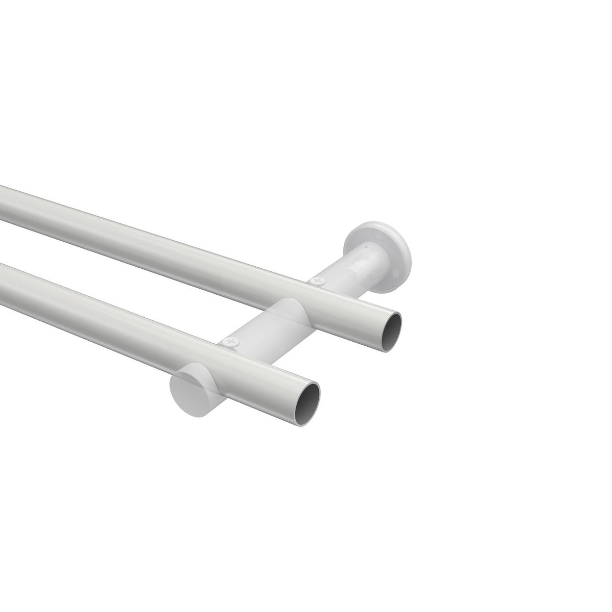 GARDINENSTANGE Platon Elanto 100 cm, 2-läufig (ohne Ringe), 20 mm Ø Weiß - Weiß, Metall (100cm) - INTERDECO