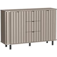 KOMMODE Nevada mit drei Schubladen 138 cm Taupe - Taupe/Schwarz, Holzwerkstoff/Metall (138/91/41cm) - Beautysofa