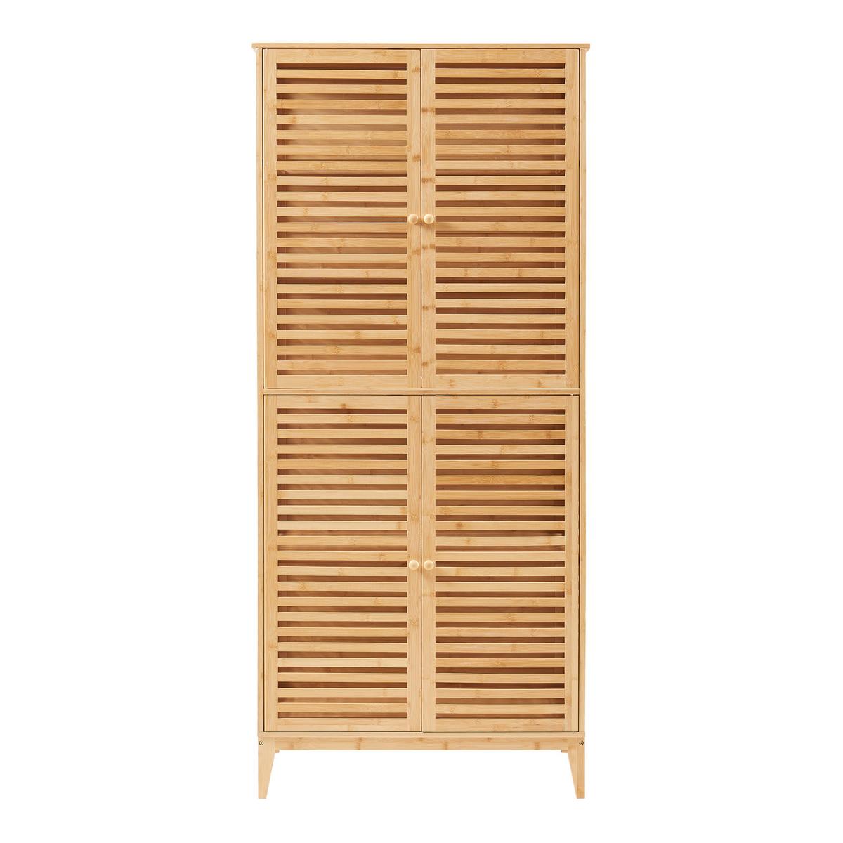 BADEZIMMERSCHRANK Raurgela - Naturfarben, Holz (80/180/40cm) - [en.casa]