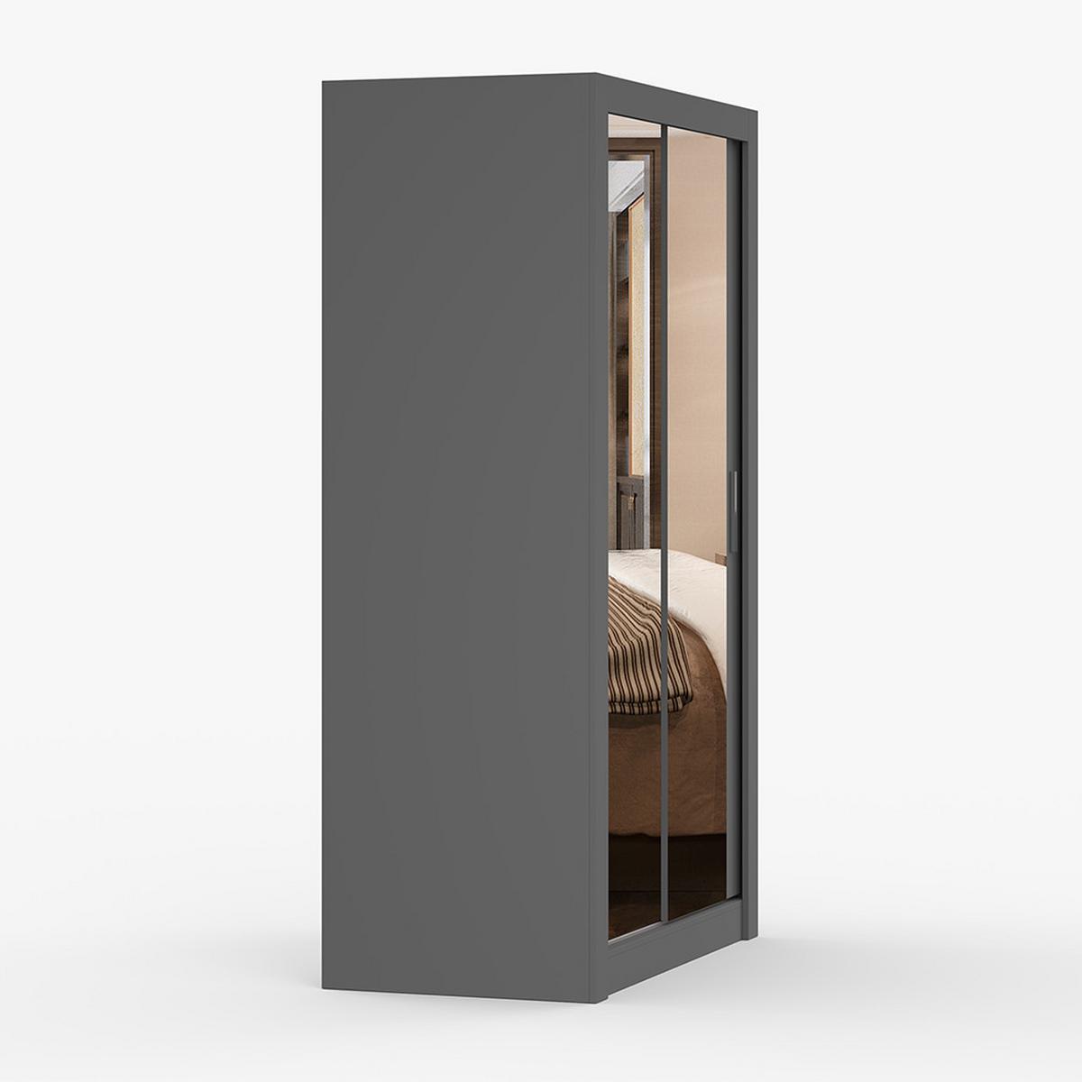 KLEIDERSCHRANK Milan 120 cm, 120/215/64, 2-türig, grau - Grau, Holzwerkstoff (120/215/64cm) - imoebel24