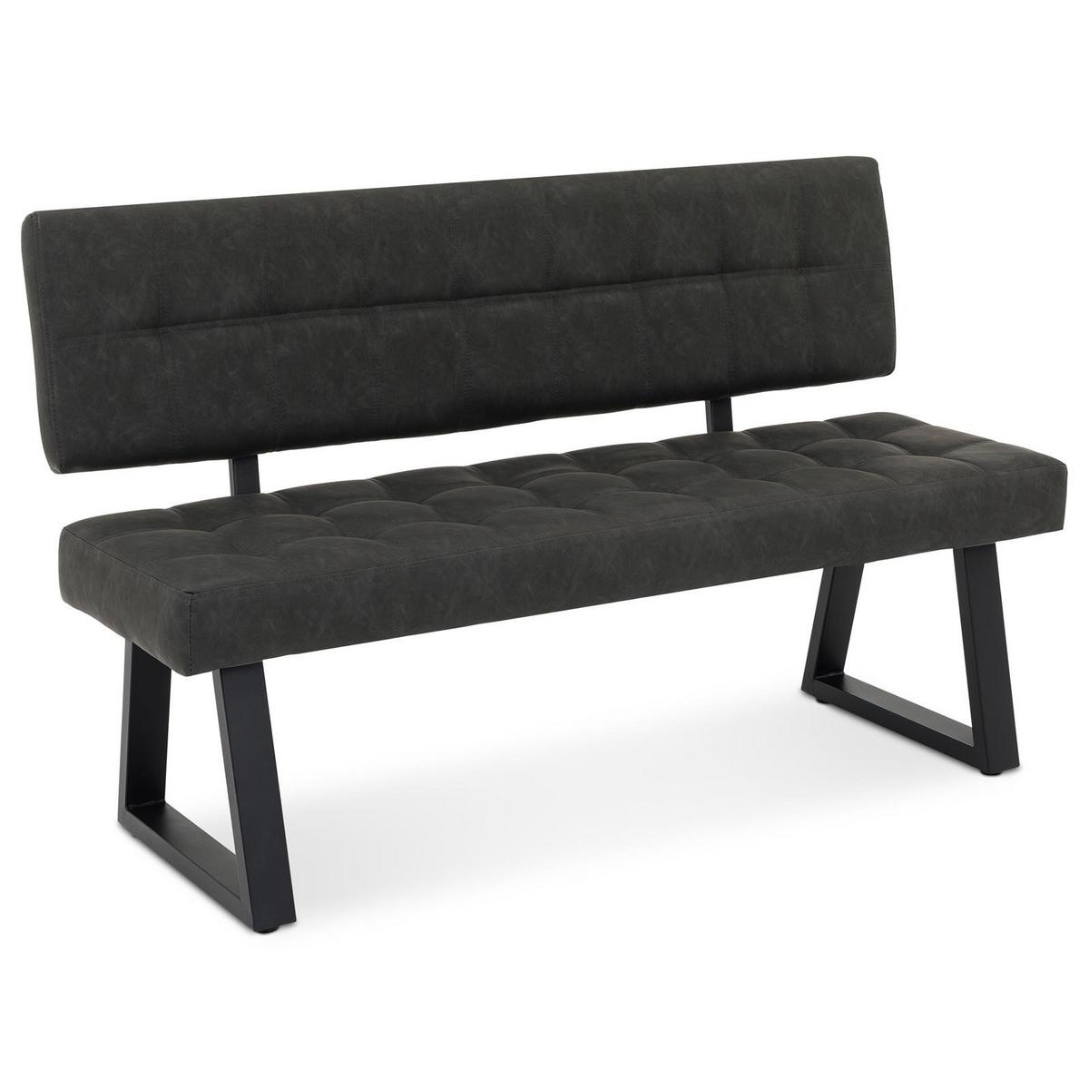 ESSZIMMERBANK KORSI schwarz - Schwarz, Textil/Metall (140/87/56cm) - IDIMEX