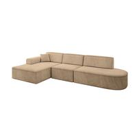 ECKSOFA Ottomane Links IREA-L2-v3 - 328x171x79 cm Beige - Beige, Holzwerkstoff/Textil (328/171cm) - ALTDECOR