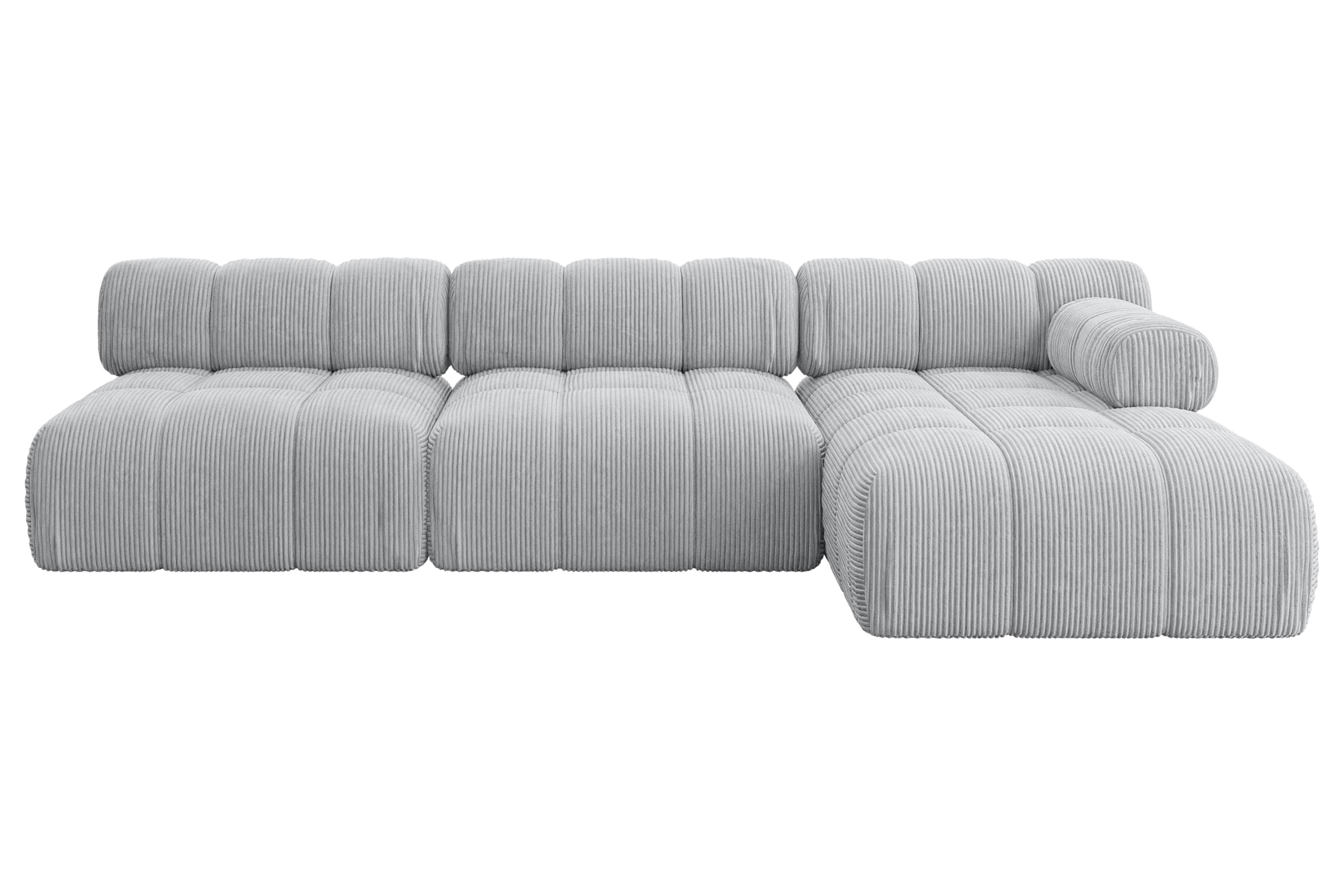 ECKSOFA modulares Sofa Razon-L2 - 285x160x70 cm Grau Cord - Grau, Holzwerkstoff/Textil (285/160cm) - ALTDECOR