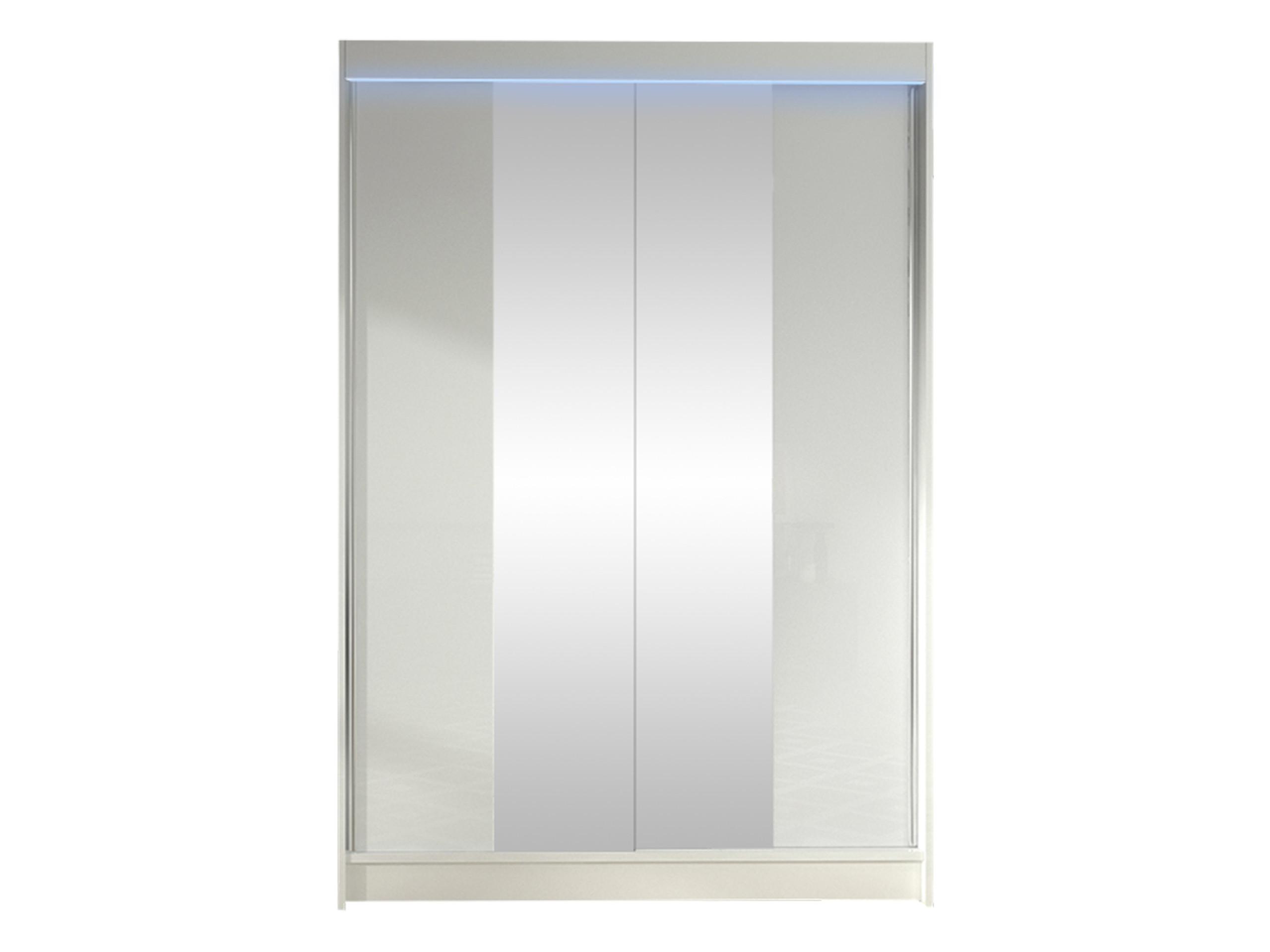 SCHWEBETÜRENSCHRANK Lino II mit RGB LED Beleuchtung - Weiß, Holzwerkstoff/Metall (120/200/58cm) - MIRJAN24