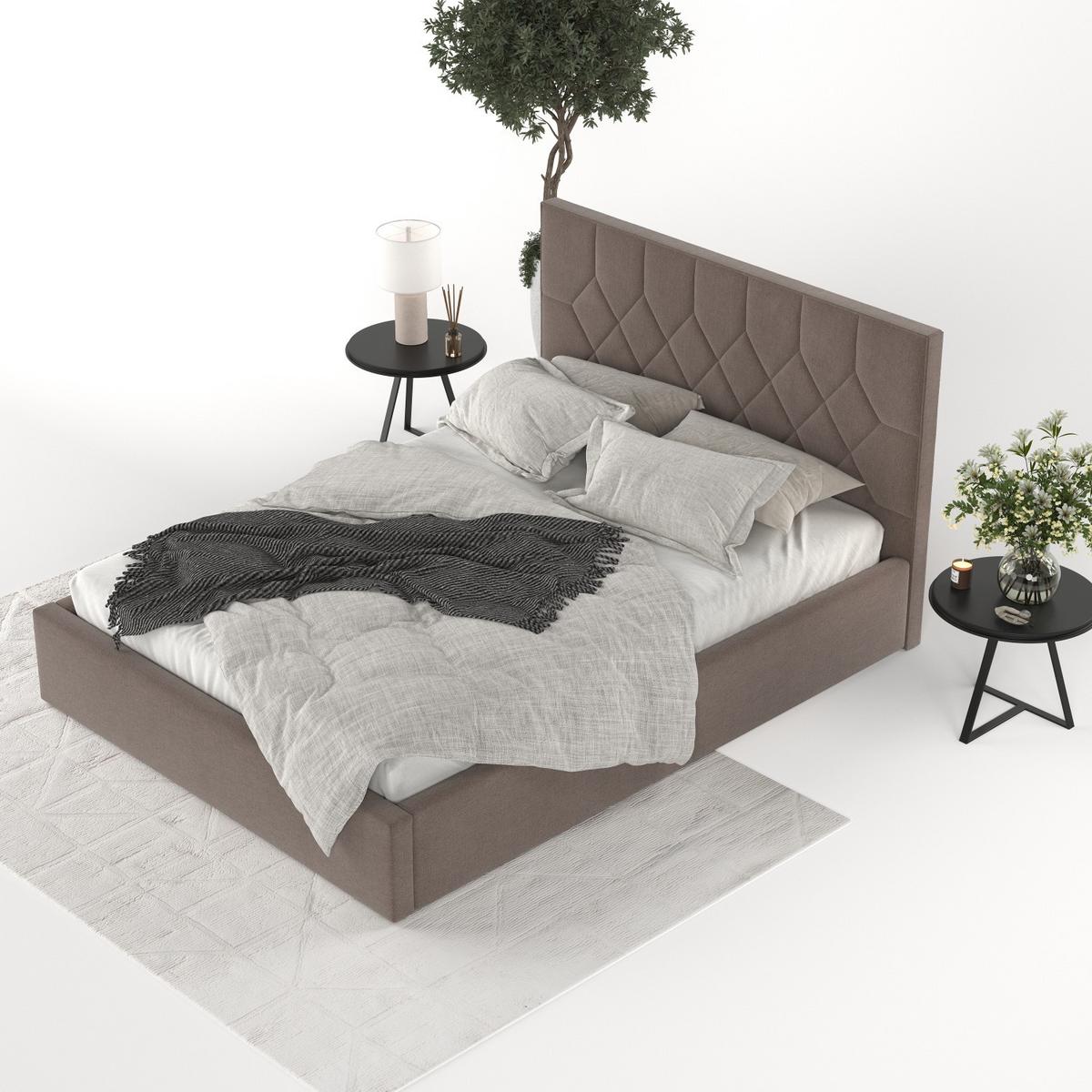 POLSTERBETT Brisa 180/200 cm Braun im Asti Stoff - Schwarz/Naturfarben, Holz/Holzwerkstoff (180/200cm) - AltaBeds