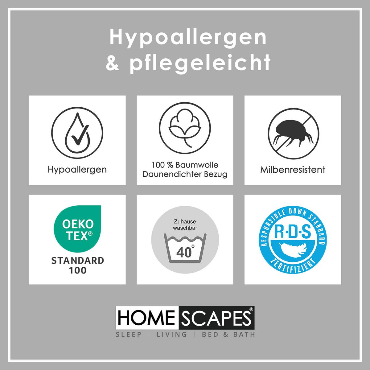 KINDERKISSEN Kopfkissen Federn & Daunen 40/60 cm - Weiß, Textil (40/60cm) - Homescapes