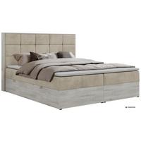 BOXBETT ALNOR 140/200 Beige Velvet - Topper Visco - H3 - Beige/Schwarz, Kunststoff/Textil (140/200cm) - MKS