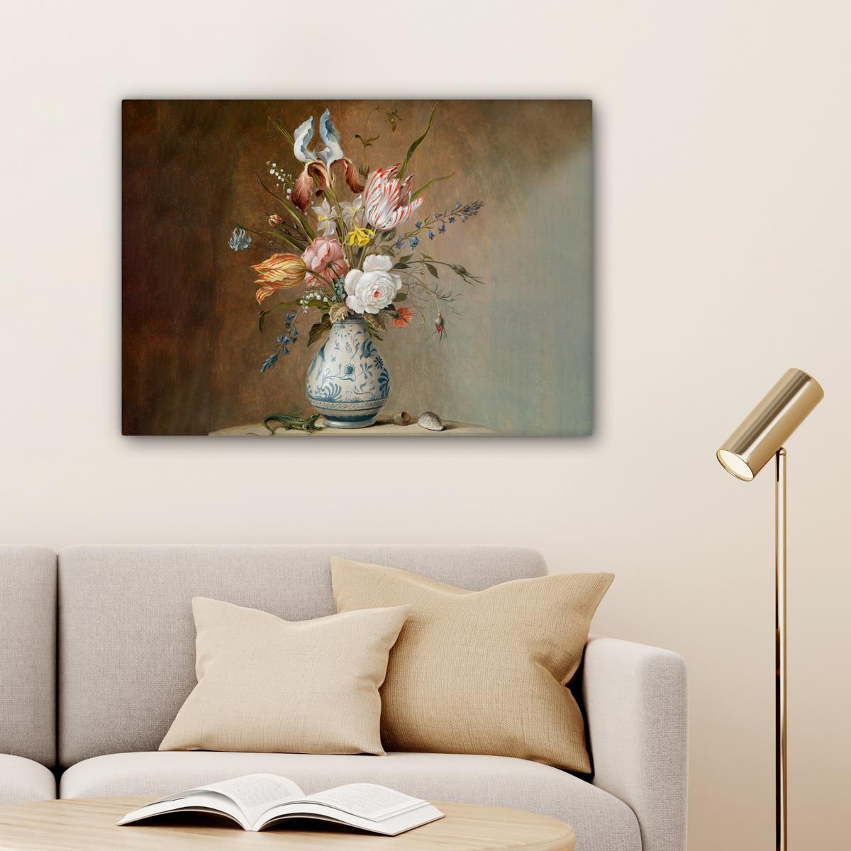 LEINWANDBILD Alte Meister - Blumen - Balthasar van der Ast Wandbilder 80x60 cm - Hellbraun, Textil (80/60cm) - MuchoWow