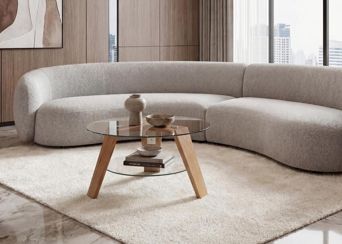 COUCHTISCH rund Braun - Braun, Holz (75/75/40cm) - MCW