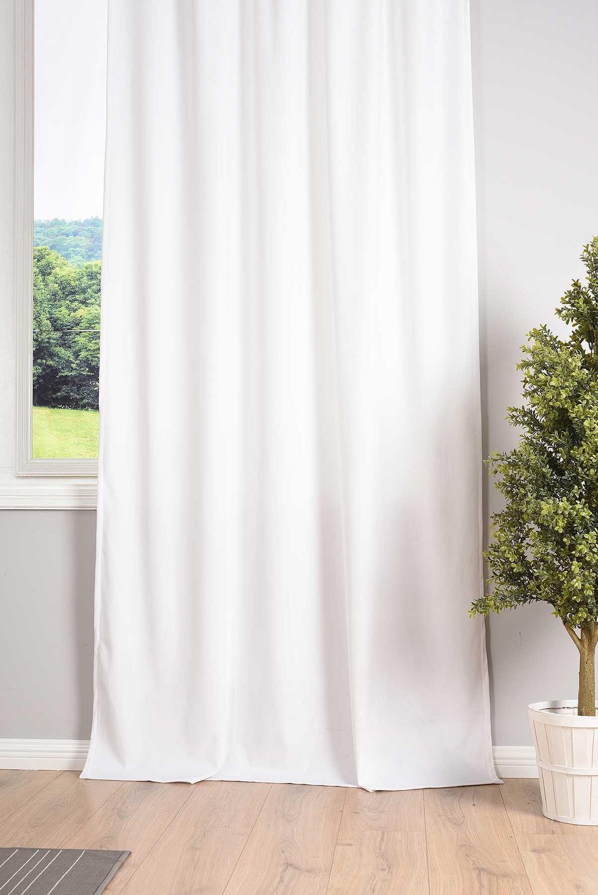 VORHANG 2ER SET MILANO HxB 235x135 cm Weiß - Weiß, Textil (135/235cm) - Gardinenbox