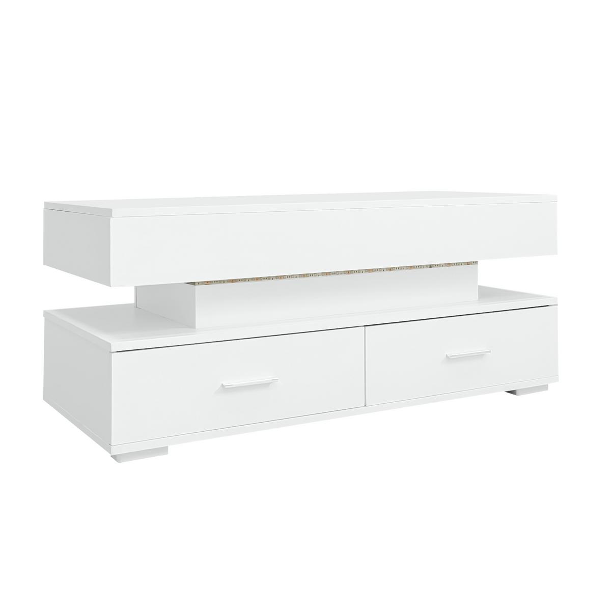 COUCHTISCH Weiß 100/50/44 cm - Grau, Holzwerkstoff (100/50/44cm) - Urban Meuble