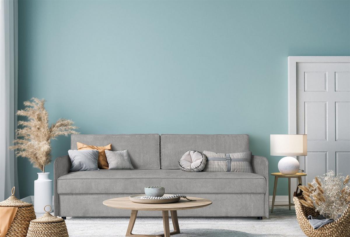 SOFA Ruby Mit Schlaffunktion - Hellgrau, Holzwerkstoff/Textil (206/90/91cm) - Fun Möbel