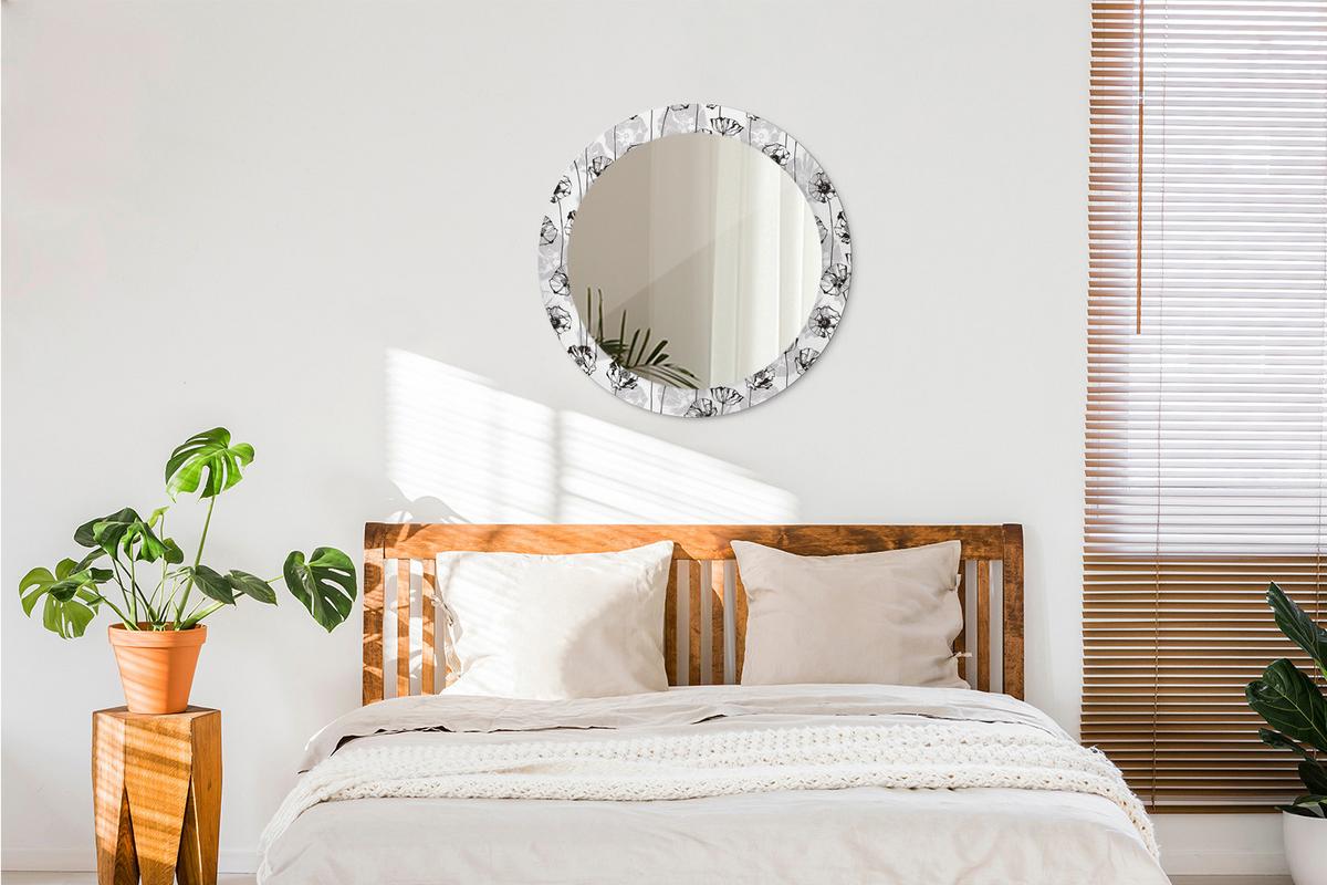 SPIEGEL Rund Ø 70 cm mit Aufdruck - Weiß, Glas (70/70/0.4cm) - Wallfluent