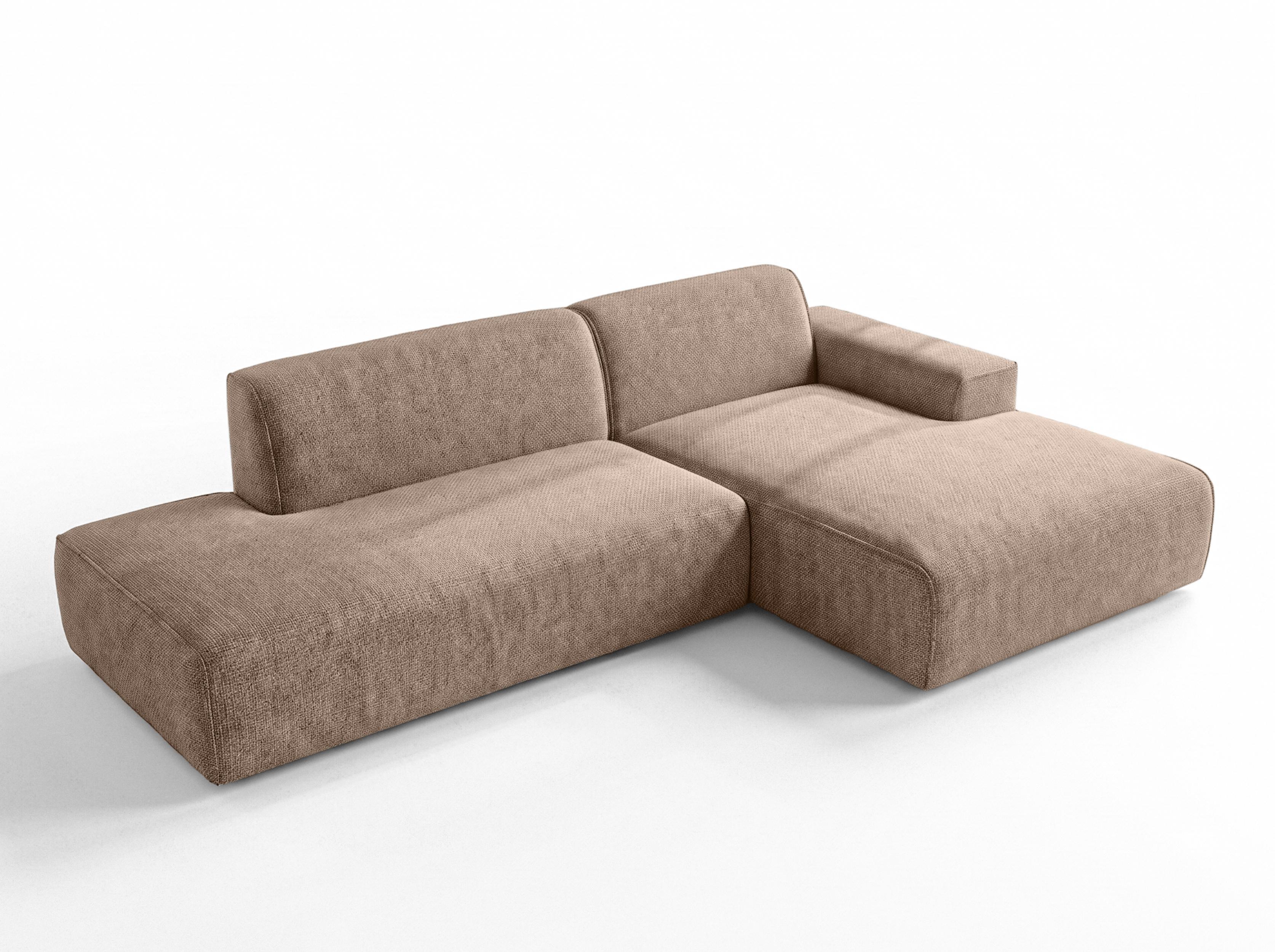 ECKSOFA L Form Didim Duo Warmbraun 288/162/80 cm – stilvolle kleine Eckcouch Rechts - Cognac/Schwarz, Kunststoff/Textil (162/288cm) - AX Living