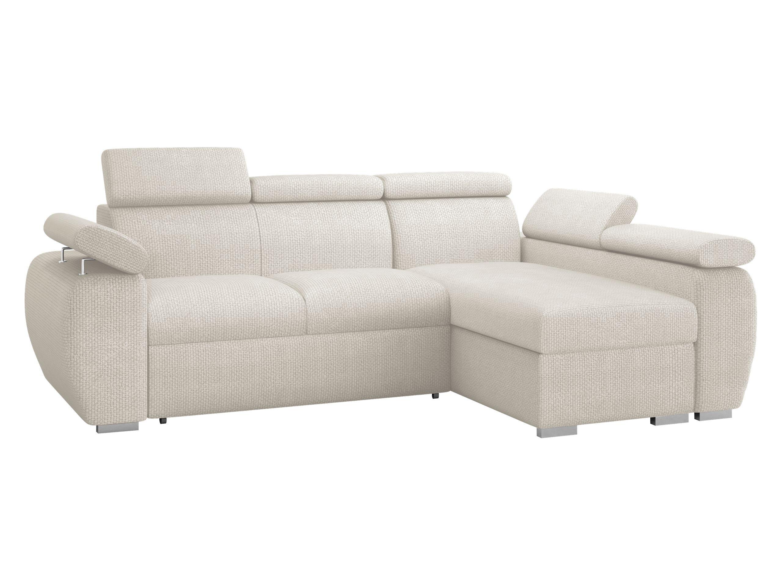 ECKSOFA Boston Mini, Seite: Rechts - 2R+LC - Chromfarben/Creme, Holz/Textil (255/170cm) - MIRJAN24