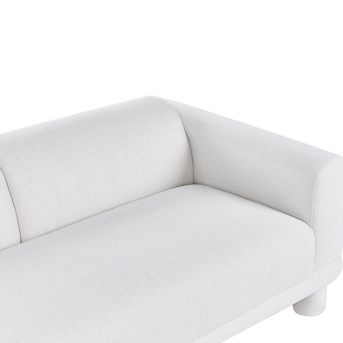 3-SITZER-SOFA Stoff Cremeweiß Pori - Creme, Textil (202/74/93cm) - Beliani