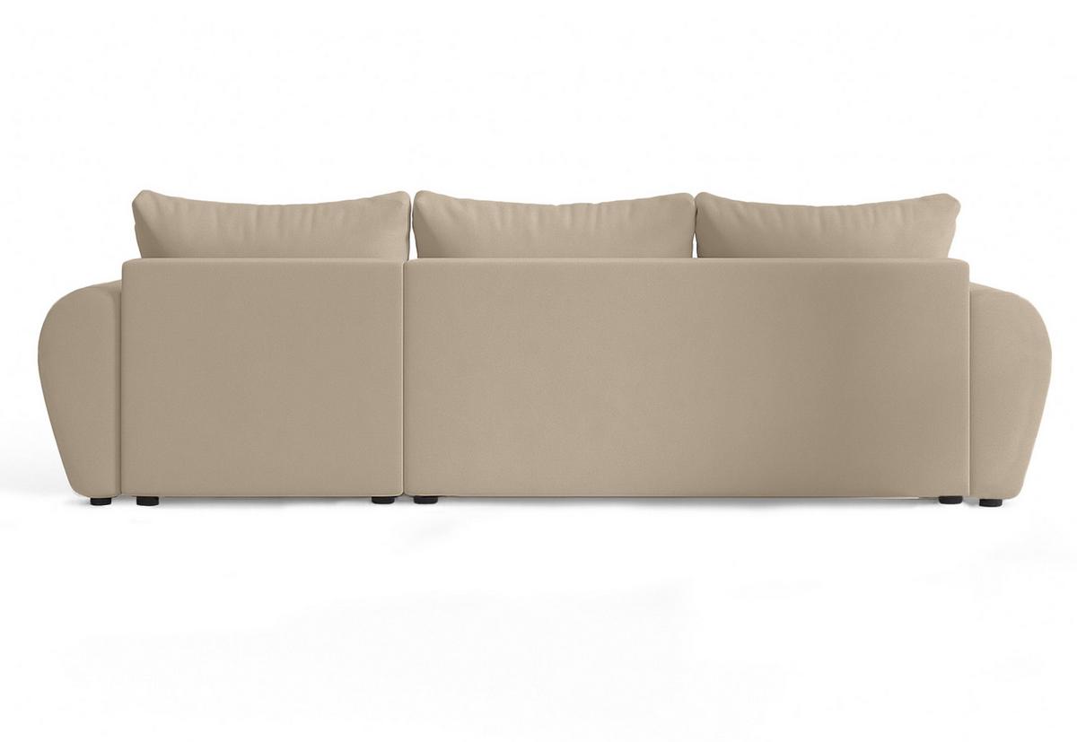 ECKSOFA L Form Malatya Hellbraun 246/145/80 cm stilvolle mit Schlaffunktion R - Hellbraun/Schwarz, Kunststoff/Textil (246/145cm) - AX Living