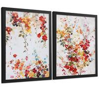 POSTER 2er-Set Wandbilder Wildblumen modern Wohnzimmer Deko, Schlafzimmer, Küche, Badezimmer Schwarzer Rahmen A4 - Schwarz, Papier (29.7/1/21cm) - Nacnic