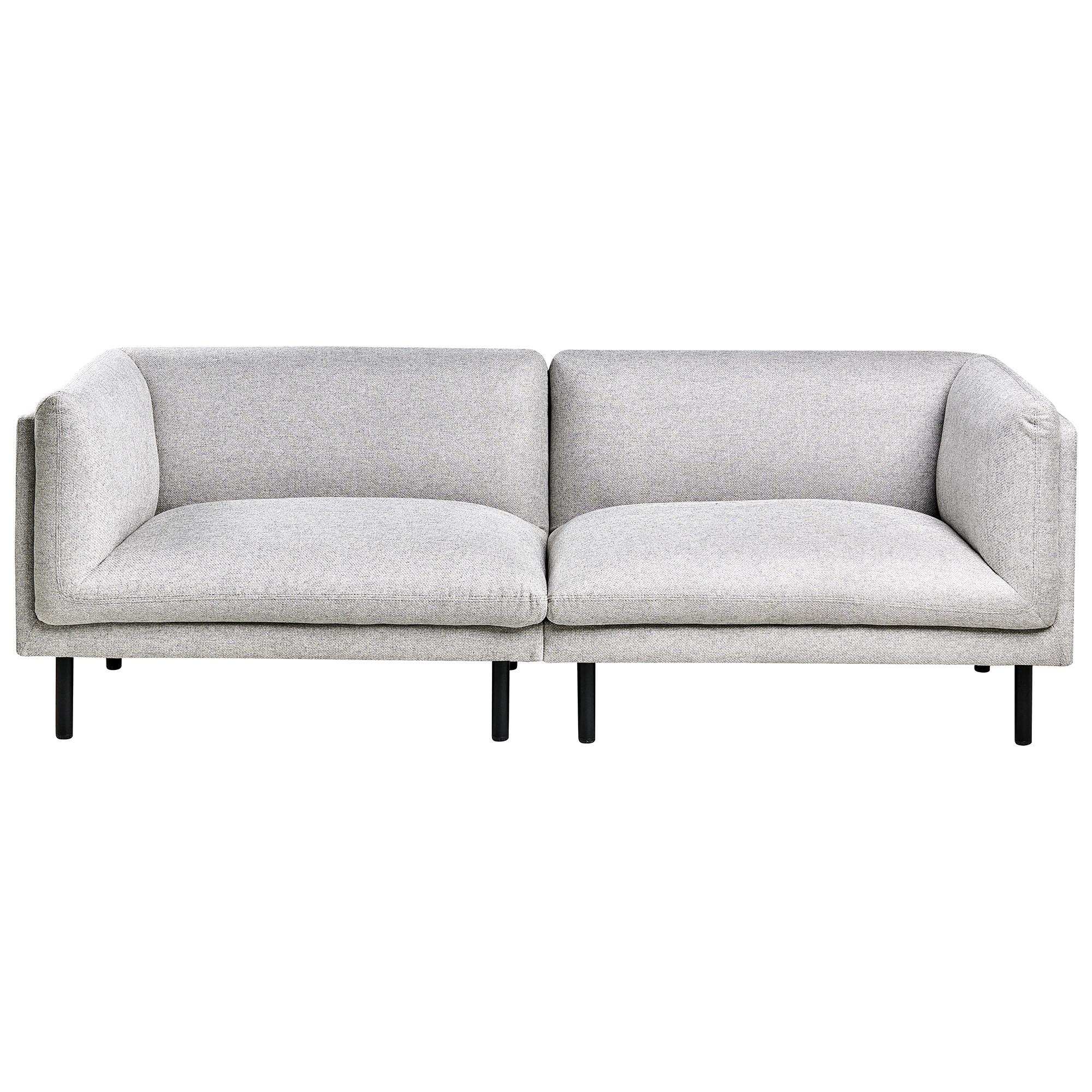3-SITZER-SOFA Stoff Hellgrau Vorgod - Hellgrau, Textil (221/76/84cm) - Beliani