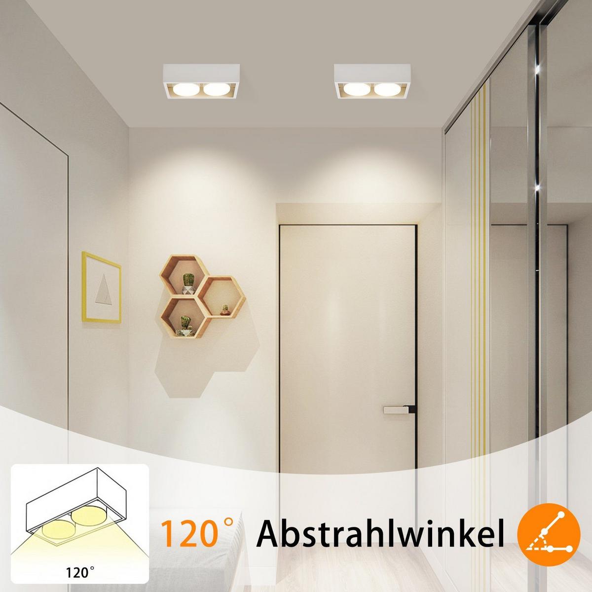 LED-DECKENLEUCHTE Harmonie 2-flammig 20/10/8 cm - Weiß, Metall (20/10/8cm) - Nettlife