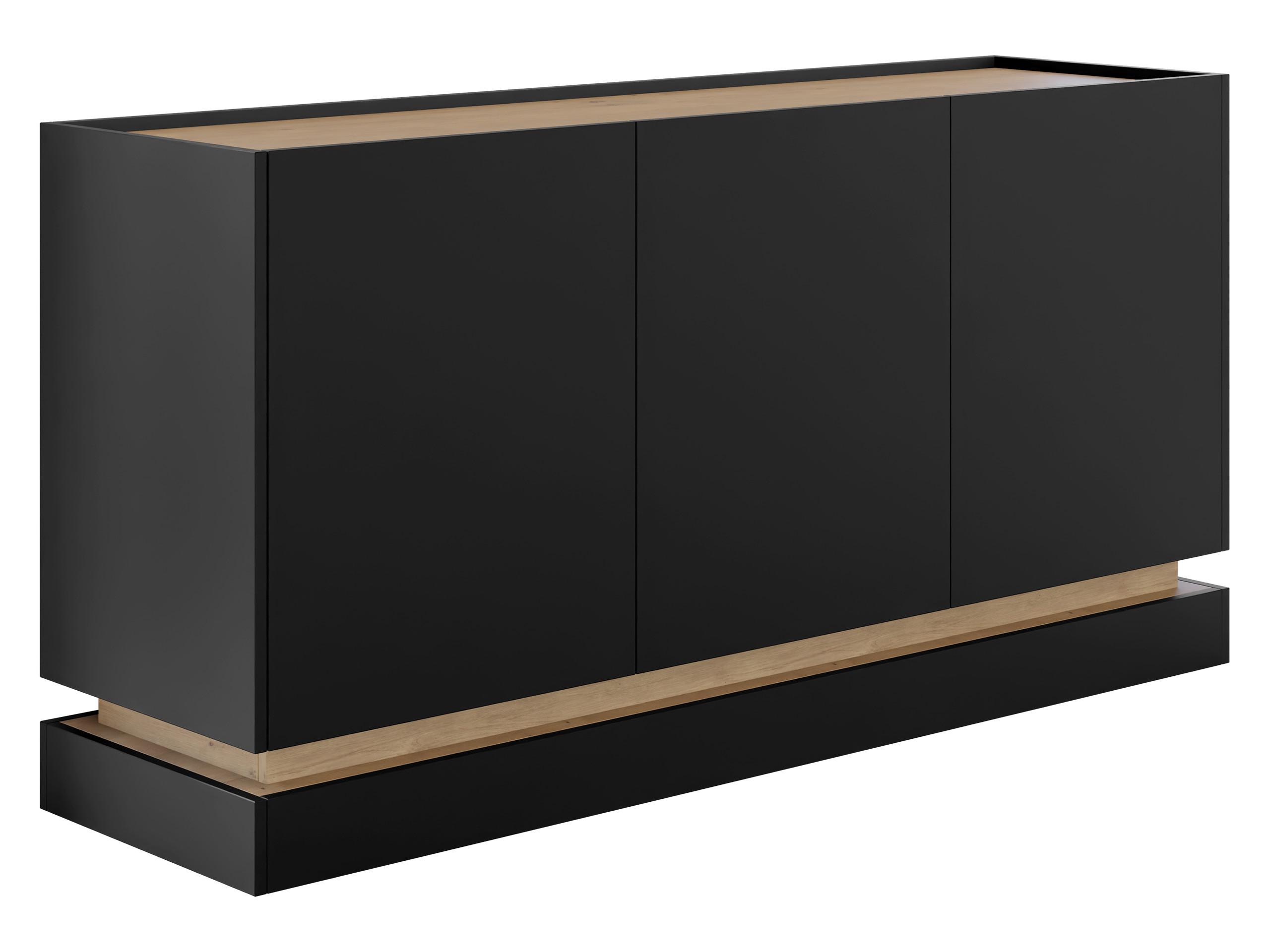 SIDEBOARD Zarpant K160 3D - Eichefarben/Schwarz, Holzwerkstoff (160/75/37cm) - MIRJAN24