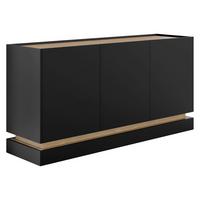SIDEBOARD Zarpant K160 3D - Eichefarben/Schwarz, Holzwerkstoff (160/75/37cm) - MIRJAN24