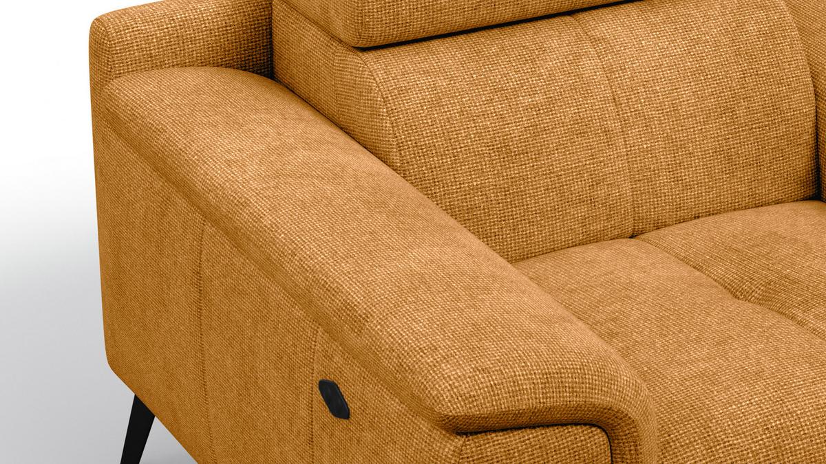 SESSEL FIERO mit Relaxfunktion, orange - Schwarz/Orange, Holzwerkstoff/Textil (114/82/103cm) - Wozimo