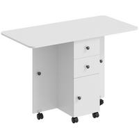 KLAPPBARER-ESSTISCH Spanplatte Weiß - Weiß, Holzwerkstoff/Kunststoff (120/60/76.5cm) - HOMCOM