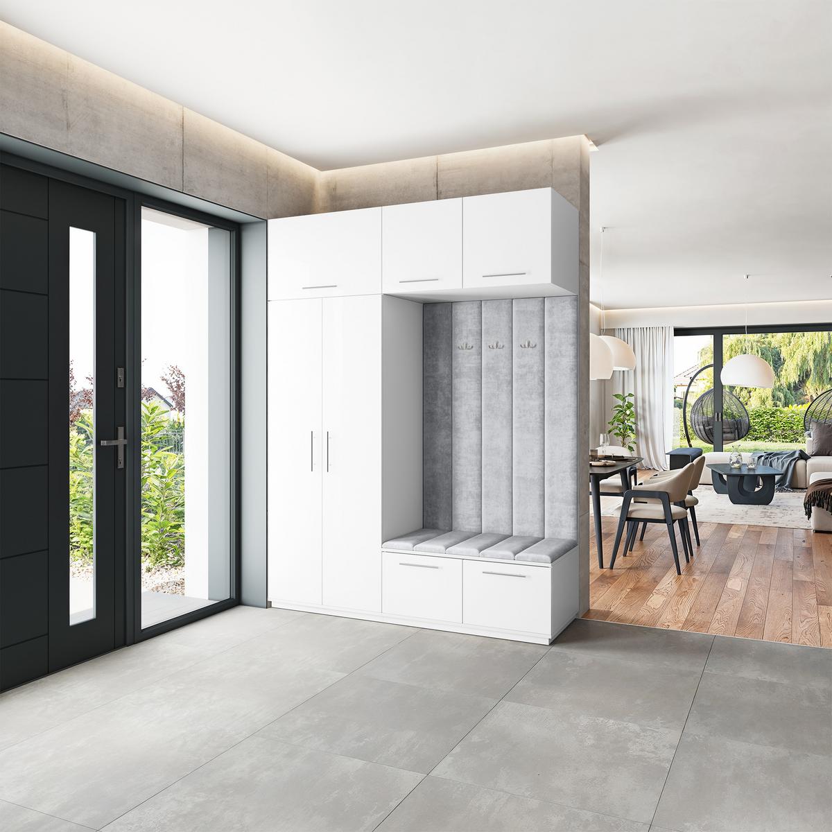 GARDEROBENSCHRANK REMA 180/240/60 cm Modern Weiß - Hellgrau/Weiß, Holzwerkstoff (180/240/60cm) - MASSENO
