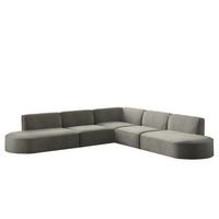 ECKSOFA Palma In Noel - Grau, Holzwerkstoff/Textil (276/276cm) - Fun Möbel