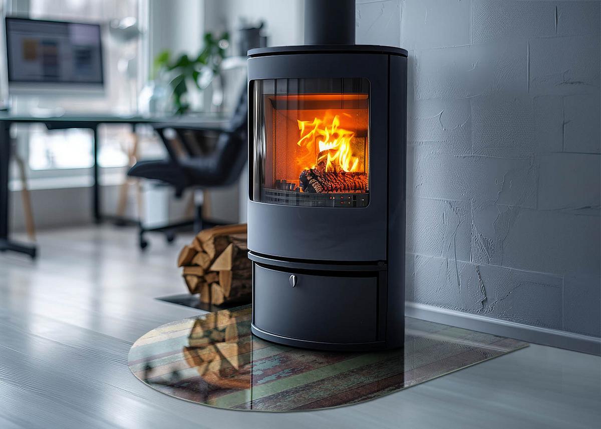 GLASPLATTE für Kamin 80x70 cm - Türkis, Glas (80/70/0.4cm) - TULUP