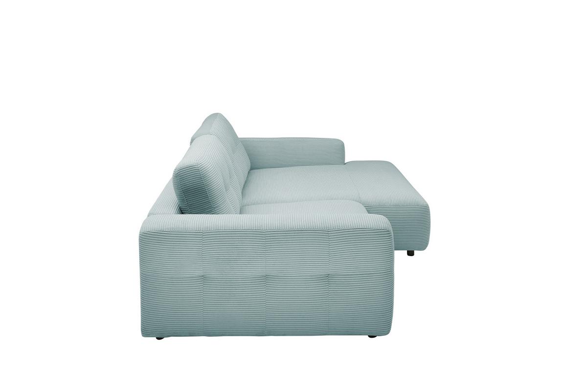 ECKSOFA MIKA Hellblau Cord - Schwarz/Hellblau, Kunststoff/Textil (276/167cm) - KAWOLA