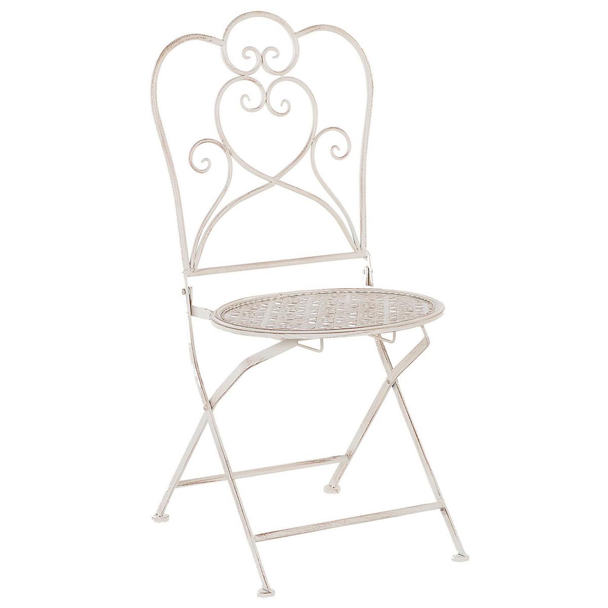 GARTENSTUHL 2er-Set Metall helles beige Trieste - Beige, Metall (44/92/48cm) - Beliani