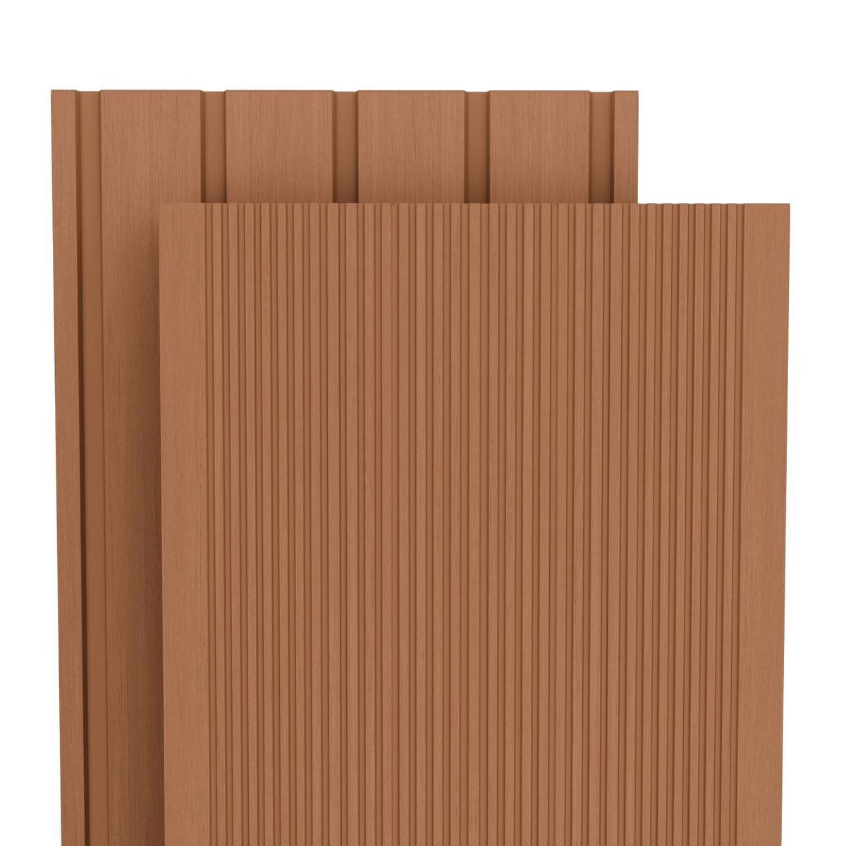 TERRASSENDIELEN WPC Teak 2 m² - Teakfarben, Kunststoff (220/14.6/2.5cm) - Juskys