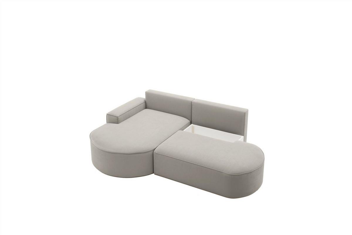 ECKSOFA Girona Mit Schlaffunktion - Hellgrau, Holzwerkstoff/Textil (278/179cm) - Fun Möbel