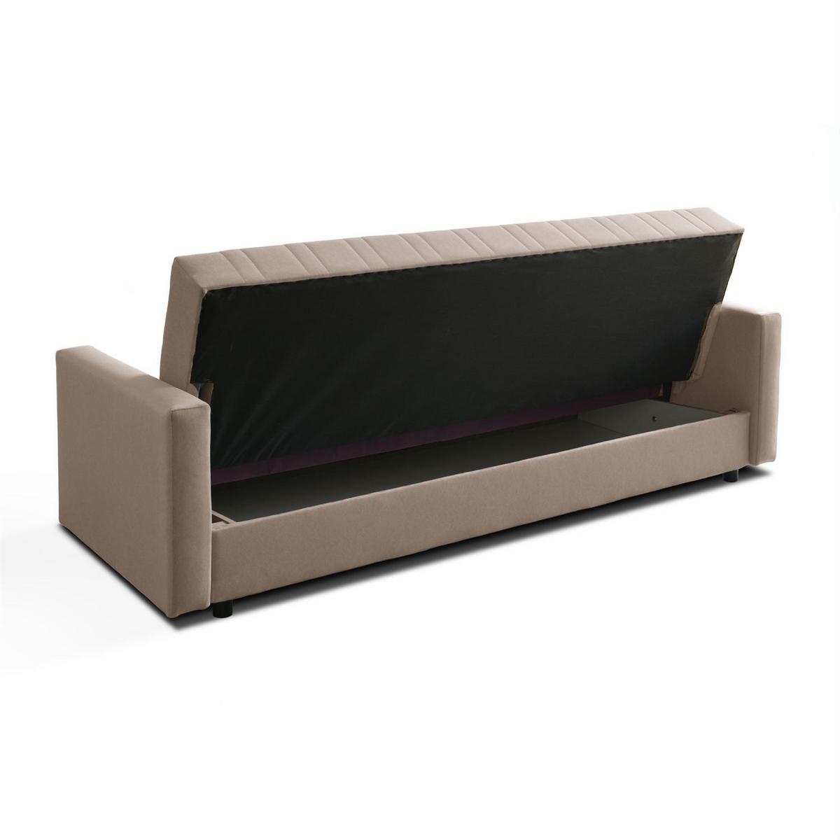 SCHLAFSOFA VERO MAX mit Schlaffunktion Castel 15 - Beige, Textil (191/88/90cm) - Lookway