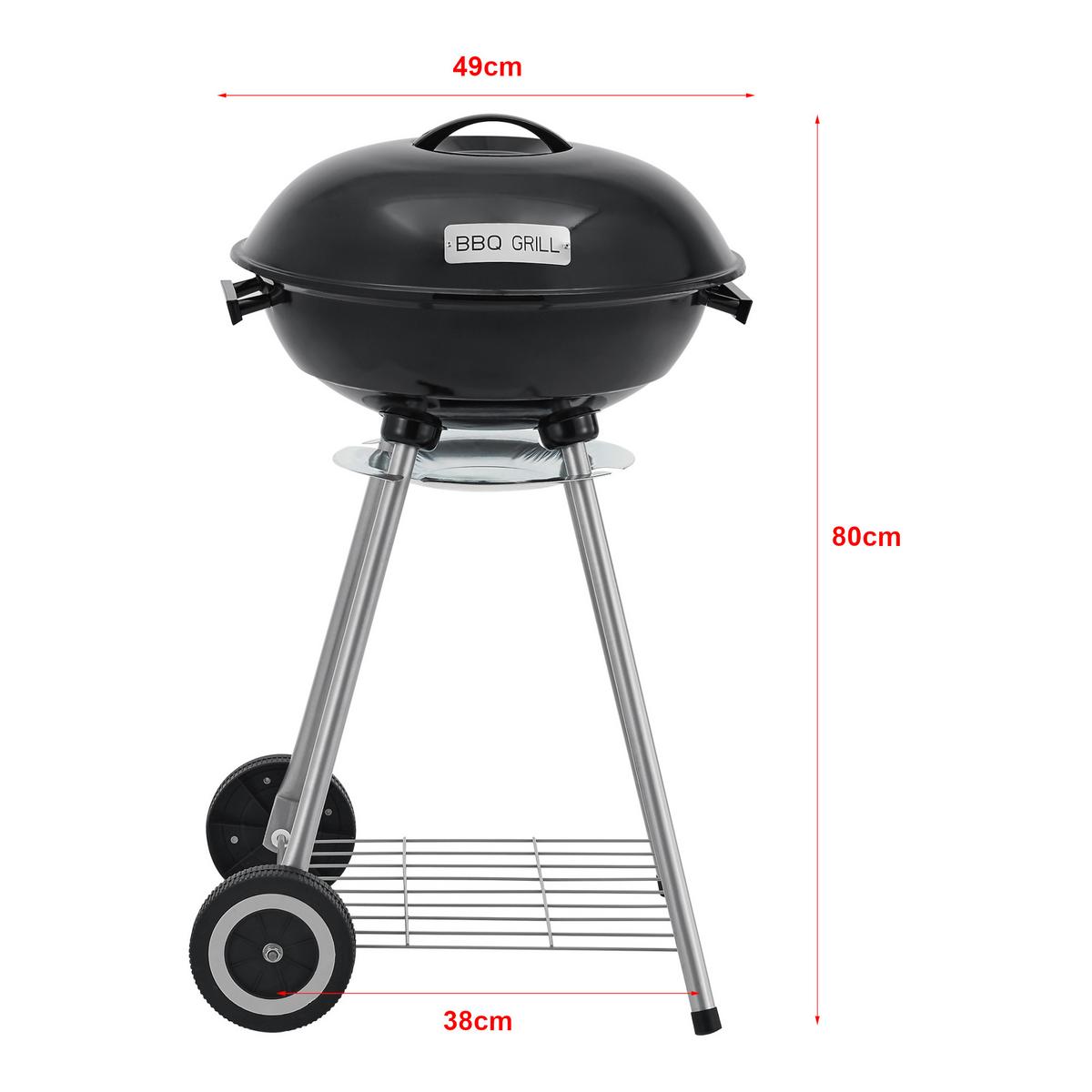 RUNDGRILL Apricena - Schwarz, Metall (48/80cm) - casa.pro