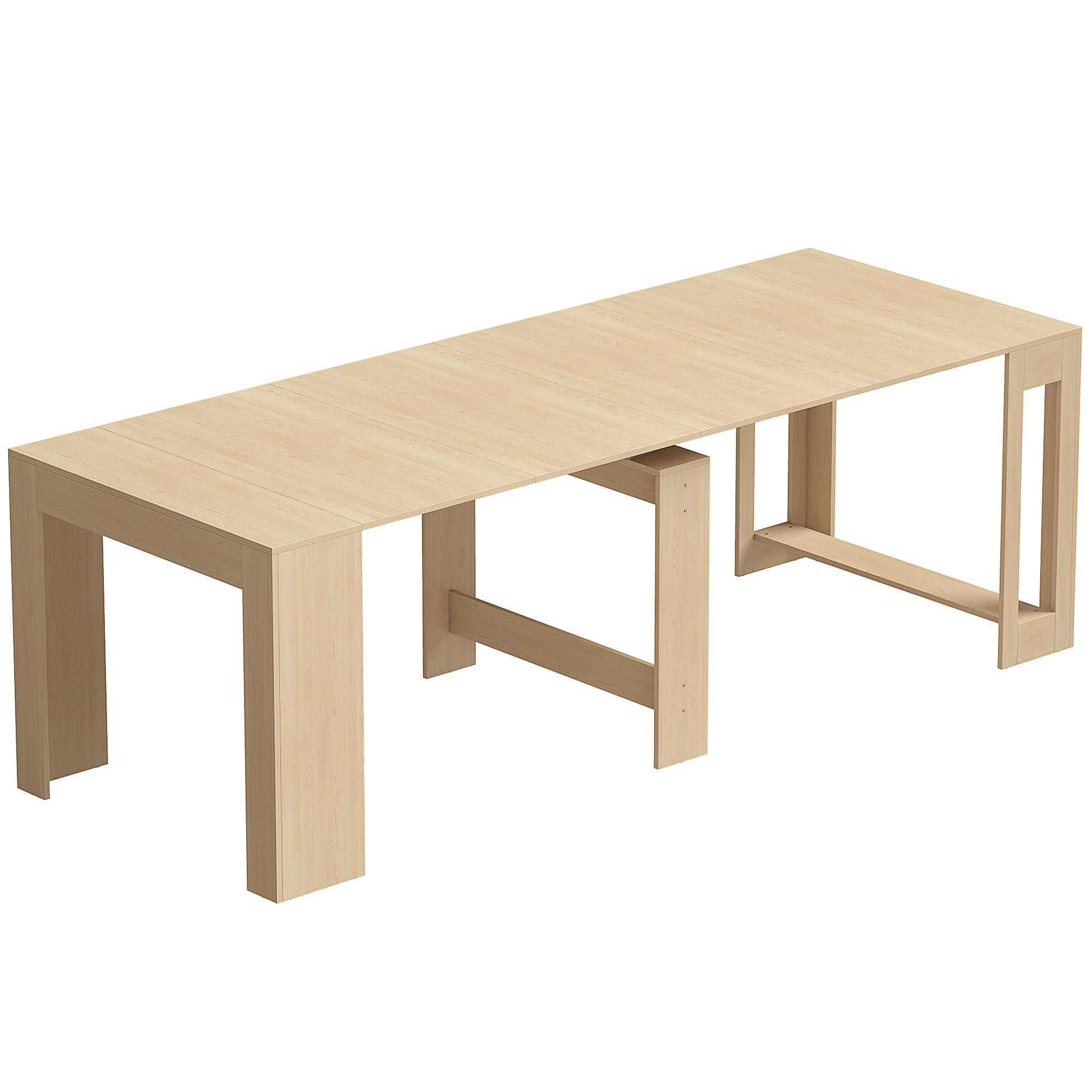 AUSZIEHBARER-ESSTISCH Spanplatte Stahl Braun - Hellbraun, Holzwerkstoff (240/90/78cm) - HOMCOM
