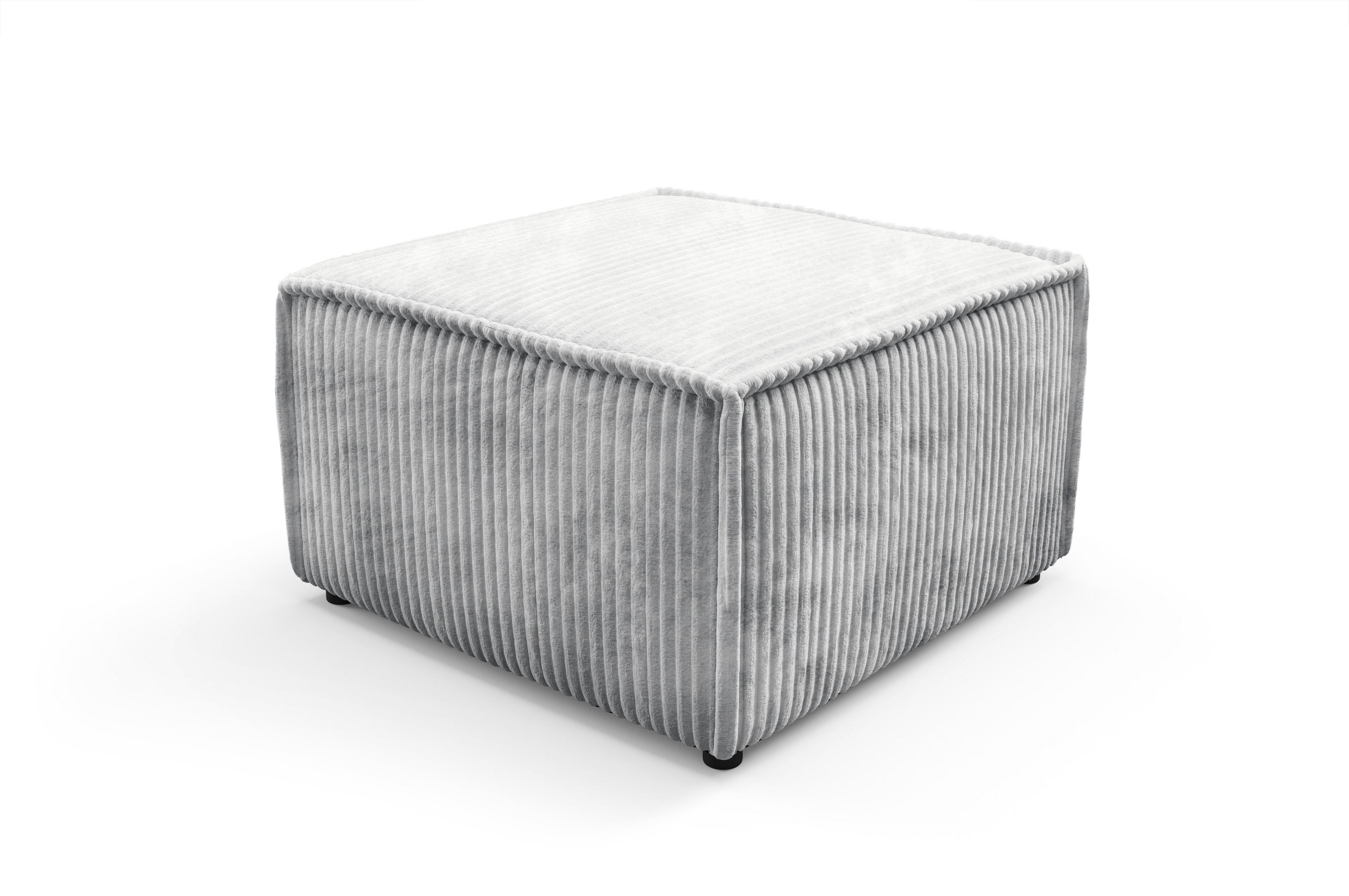 POLSTERHOCKER TESSO Modern Sitzhocker, Fußhocker Grau - Grau, Holzwerkstoff/Kunststoff (76/41/76cm) - MASSENO