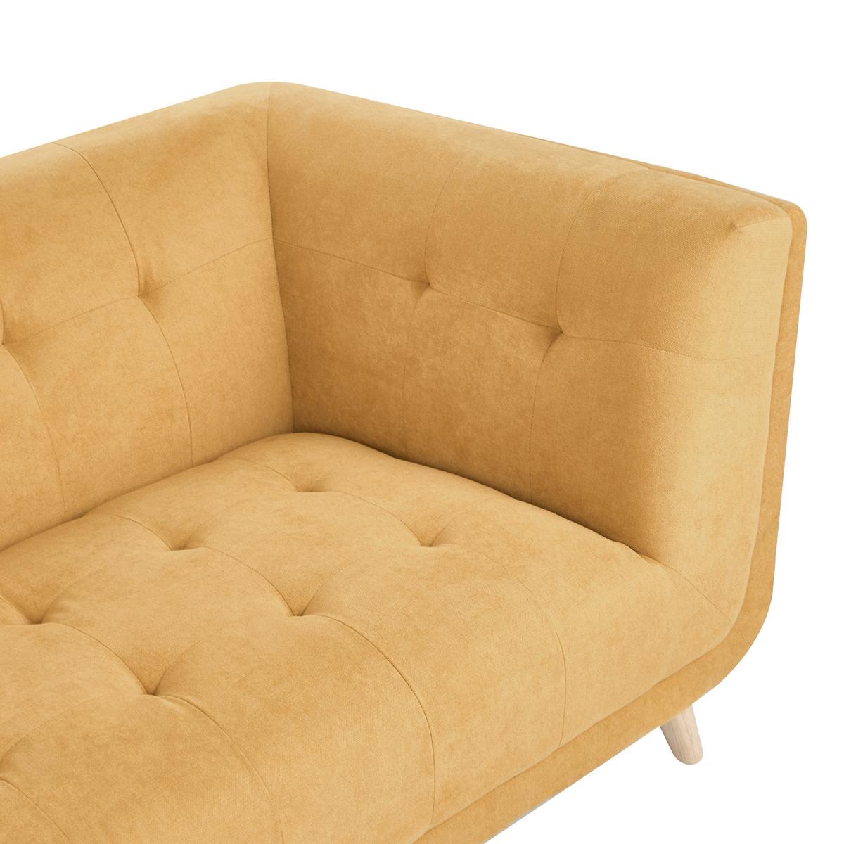 2-SITZER-SOFA Stoff Senfgelb Habo - Hellbraun, Textil (176/78/72cm) - Beliani