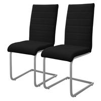 SCHWINGSTUHL 2er Set Schwarz Kunstleder - Silberfarben/Schwarz, Metall (40/102/57cm) - ML-DESIGN