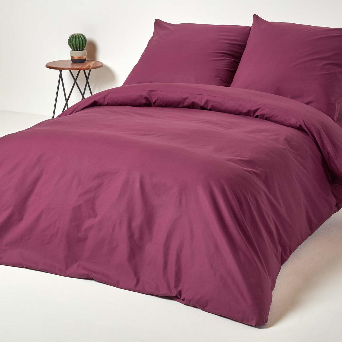 BETTWÄSCHE Perkal Fadendichte 200 - Beere, Textil (150/200cm) - Homescapes