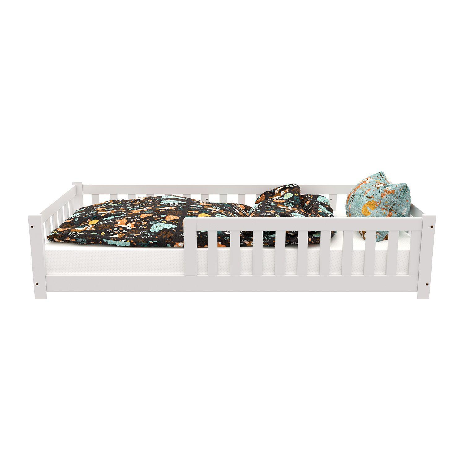 KINDERBETT Naya weiß mit Matratze 90x200 cm - Weiß, Holz (90/200cm) - Juskys