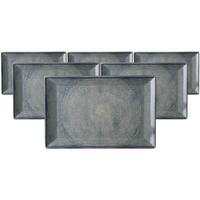 SERVIERPLATTEN Grana blau-grau 34 x 23 cm 6er Set - Blaugrau, Keramik (23/3/34cm) - Ritzenhoff Breker