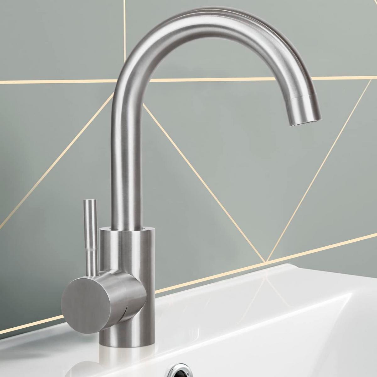 WASCHTISCHARMATUR SARAH 24/6/24 cm - Silberfarben, Metall (6/24/24cm) - Nettlife