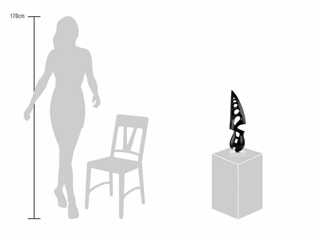 SKULPTUR Schwarz 15/56 cm - Schwarz, Stein (2.75/56/15cm) - KUNSTLOFT