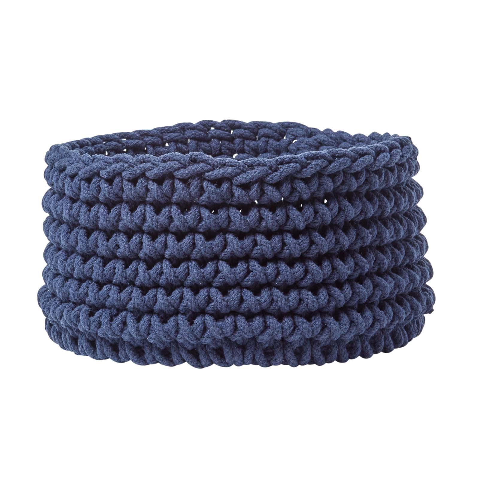 AUFBEWAHRUNGSKORB Baumwolle 37/21 cm - Dunkelblau, Textil (37/37/21cm) - Homescapes