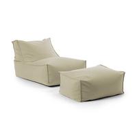 OUTDOOR SITZSACK und Hocker Der Sundowner - Beige, Textil (60/65/95cm) - Mokebo